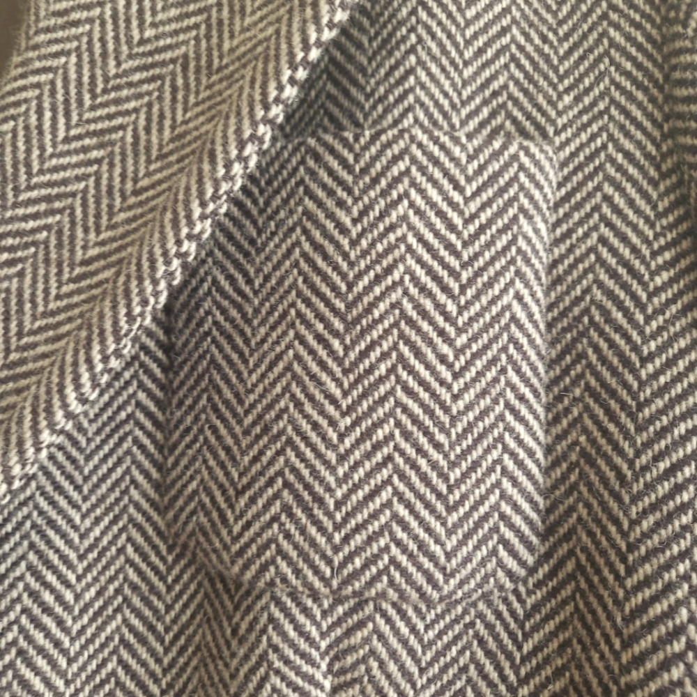 Nautica Womens 8 Brown Herringbone Blazer 80% Wool 20% Nylon - Picture 4 of 7